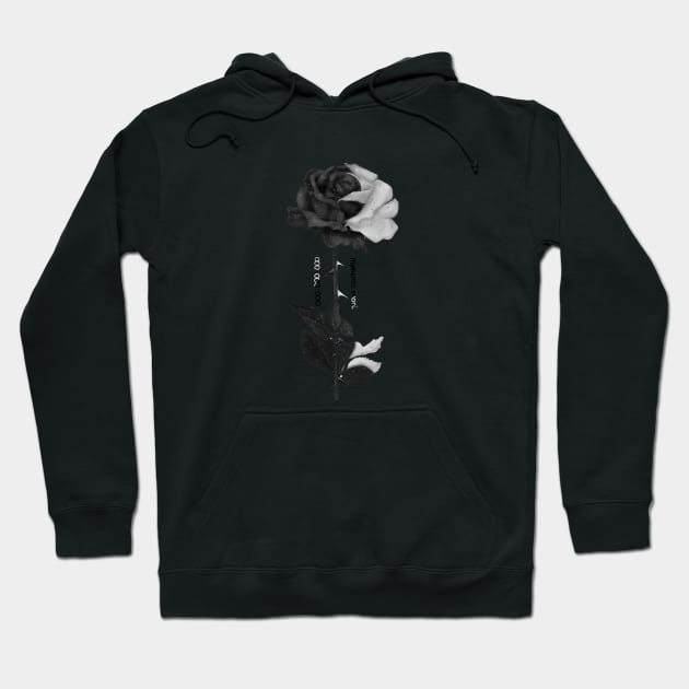 Memento mori Black and white Rose Hoodie by Sonoyang